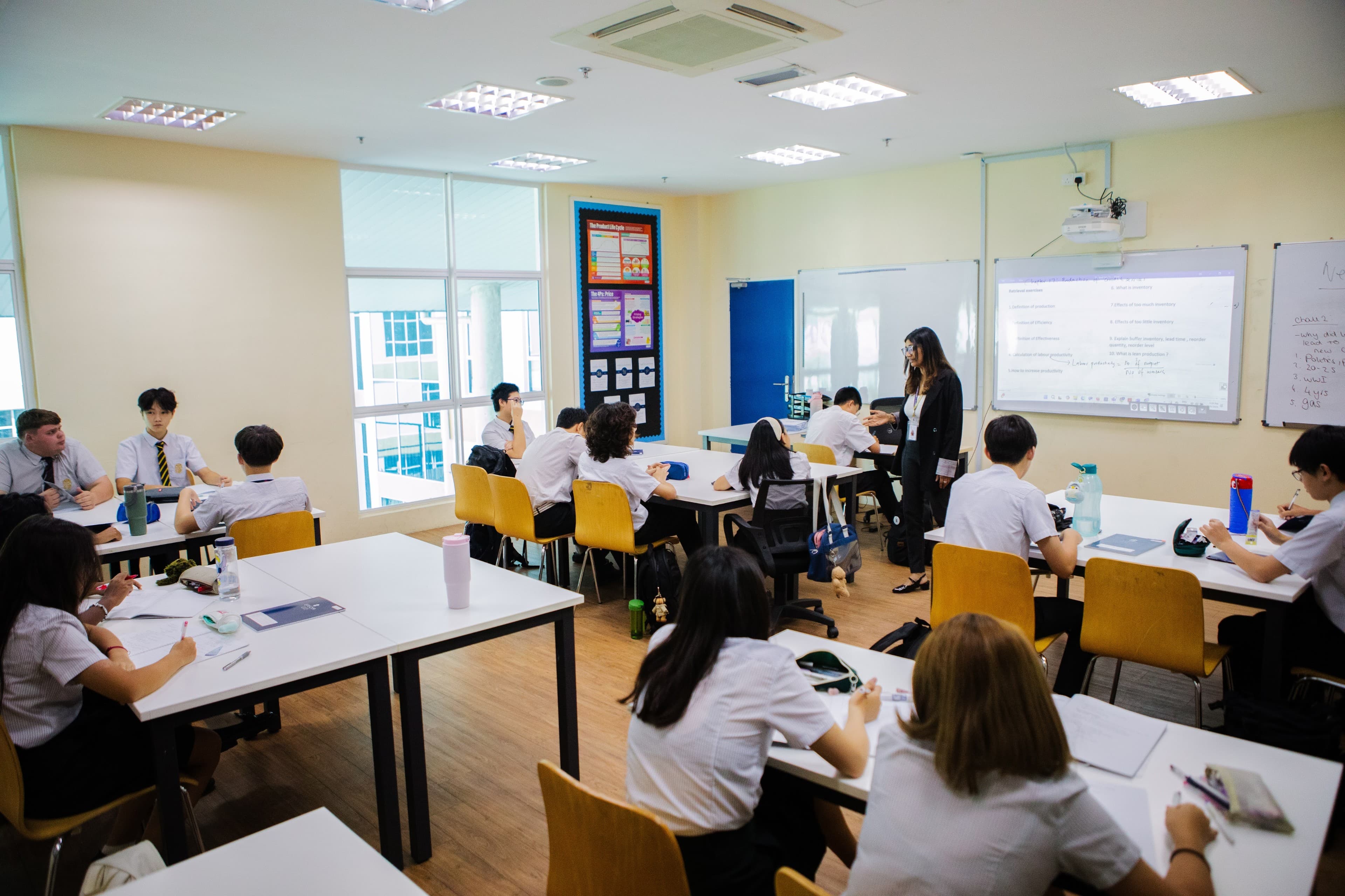 Students learning in class