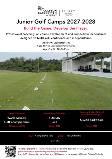 GOLFZON Leadbetter Junior Golf Camps 2027 to 2028, cover